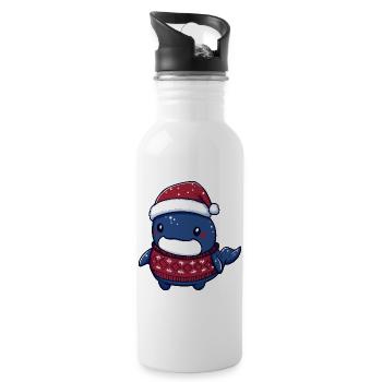 Noël de Noël de la baleine - Gourde avec paille intégrée - blanc - Droite