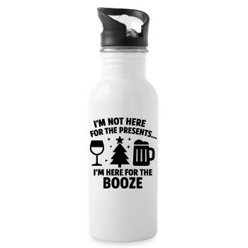 Hier für den Alkohol-Weihnachtswitz - Trinkflasche mit integriertem Trinkhalm - Weiß - Rechts