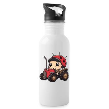 Fermier de tracteurs Ladybug - Gourde avec paille intégrée - blanc - Droite