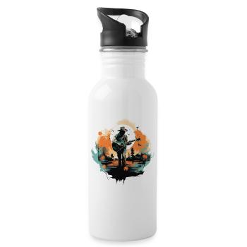 guitarist, guitarist, singer, country music, vintage - Water bottle with straw - white - Right