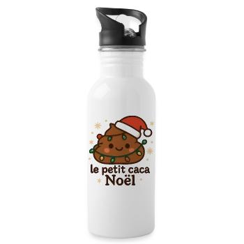 Kleiner angezündeter Weihnachtskakao mit Girlande - Trinkflasche mit integriertem Trinkhalm - Weiß - Rechts
