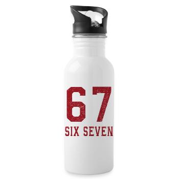 67 Six Seven  - Trinkflasche mit integriertem Trinkhalm - Weiß - Rechts