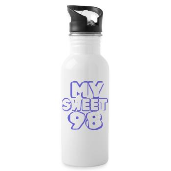 Birthday 98 - Water bottle with straw - white - Right