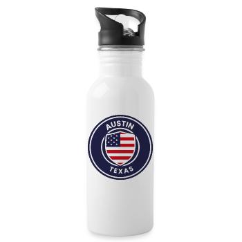 Austin Texas Shield - Trinkflasche mit integriertem Trinkhalm - Weiß - Rechts