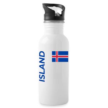 Siglufjördur  - Trinkflasche mit integriertem Trinkhalm - Weiß - Rechts