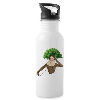 LISTEN THE NATURE - nice people - Water bottle with straw - white - Right