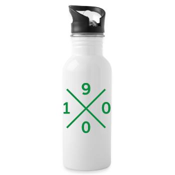 1900 Mönchengladbach Fan Hoodie, T-Shirt, Kissen - Trinkflasche mit integriertem Trinkhalm - Weiß - Rechts
