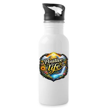 Positive for life - Water bottle with straw - white - Right