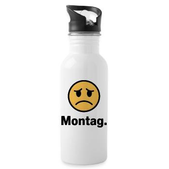 Monday. – Funny Meme Shirt | Anti Monday - Water bottle with straw - white - Right