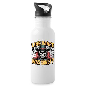 Line Dance Skelett Western Shirt - Trinkflasche mit integriertem Trinkhalm - Weiß - Rechts
