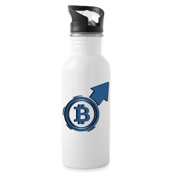 Bitcoin Bull Run Arrow To The Moon - Water bottle with straw - white - Right