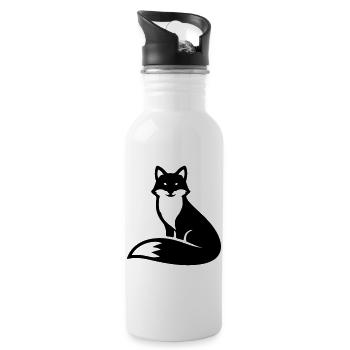 Fuchs Tier - Trinkflasche mit integriertem Trinkhalm - Weiß - Rechts