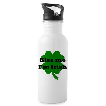 embrasse-moi, je suis irlandais - Gourde avec paille intégrée - blanc - Droite