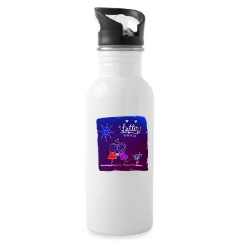 Gemeinsam Besser - Trinkflasche mit integriertem Trinkhalm - Weiß - Rechts