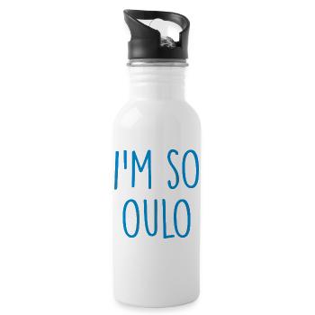 Oulo Suomi Finland - Trinkflasche mit integriertem Trinkhalm - Weiß - Rechts