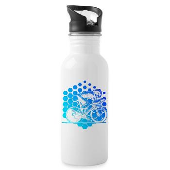 Motif classique du vélo de route - Gourde avec paille intégrée - blanc - Droite