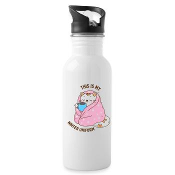 Funny Winter Quotes - Water bottle with straw - white - Right