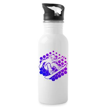 Frisches Snowboard Motiv für Snowboard für Frauen - Trinkflasche mit integriertem Trinkhalm - Weiß - Rechts