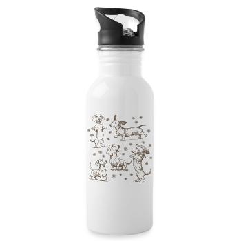 Dachshund Dachshund Dogs Dachshund Dog Dachshund - Water bottle with straw - white - Right