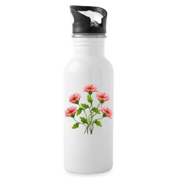 Fleur - Gourde avec paille intégrée - blanc - Droite