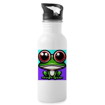 grenouille - Gourde avec paille intégrée - blanc - Droite