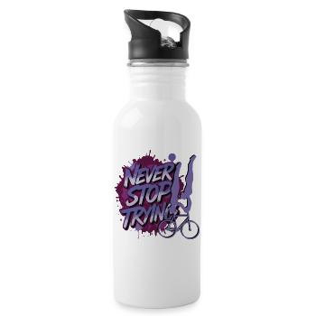 Artistic cycling, artistic cycling, indoor cycling - Water bottle with straw - white - Right