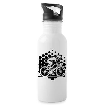 Motif drôle de vélo de route - Gourde avec paille intégrée - blanc - Droite