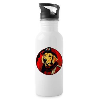 Fire Brigade Dog - Water bottle with straw - white - Right