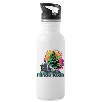 Hindu Kush - Trinkflasche mit integriertem Trinkhalm - Weiß - Rechts