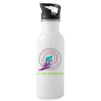 Radabenteuer: Neon Spiral - Trinkflasche mit integriertem Trinkhalm - Weiß - Rechts