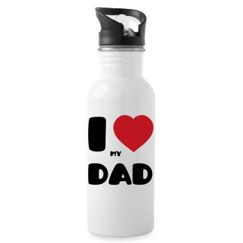 J’aime mon papa - Gourde avec paille intégrée - blanc - Droite