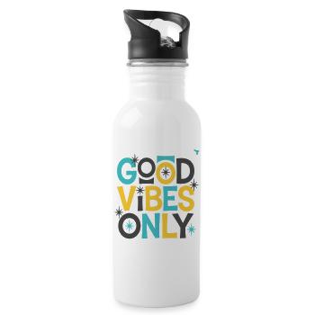 Bonnes Vibrations Uniquement ! - Water bottle with straw - white - Right