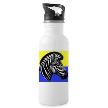 Zebra - Trinkflasche mit integriertem Trinkhalm - Weiß - Rechts