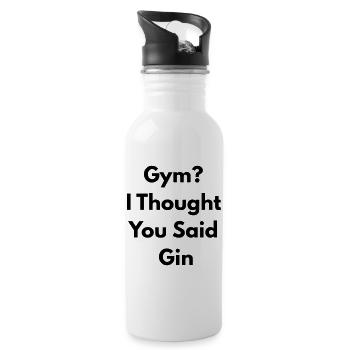 Gym I Thought You Said Gin - Gourde avec paille intégrée - blanc - Droite