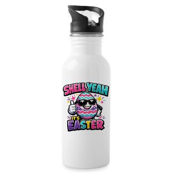 Hell yes It's Easter - Water bottle with straw - white - Right
