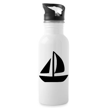 Wassersport segeln Urlaub maritime Symbole - Trinkflasche mit integriertem Trinkhalm - Weiß - Rechts
