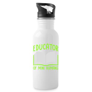 Educator Of Little Humans Teacher Funny Kids - Water bottle with straw - white - Right