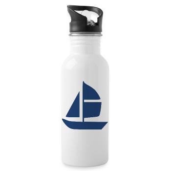 Segelboot Segelschiff segeln Geschenk - Trinkflasche mit integriertem Trinkhalm - Weiß - Rechts