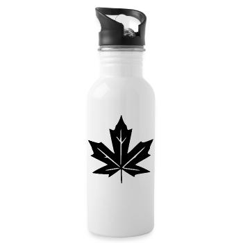 Maple Leaf Leaves Gift Nature Lover - Water bottle with straw - white - Right