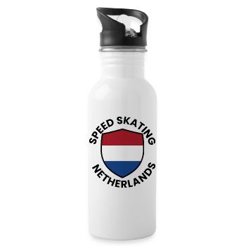 Speed skate Netherlands Shield - Water bottle with straw - white - Right