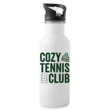Cozy Tennis Club, Stylish Tennis Fan Mug - Water bottle with straw - white - Right
