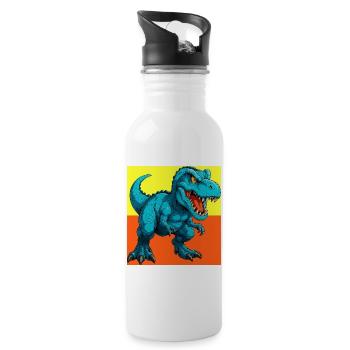 dinosaur - Water bottle with straw - white - Right