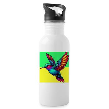 Kolibri - Trinkflasche mit integriertem Trinkhalm - Weiß - Rechts