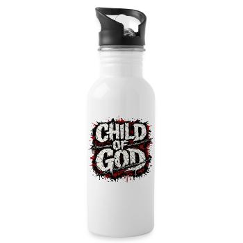 child of god - Water bottle with straw - white - Right