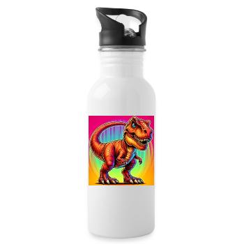 dinosaure - Gourde avec paille intégrée - blanc - Droite