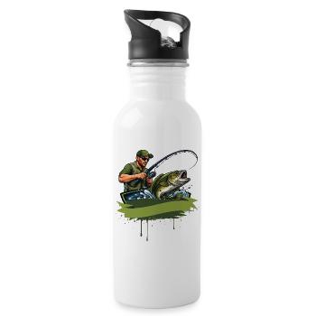 Pêcheurs Pêcheurs Chemise Pêche Pêche Hommes - Gourde avec paille intégrée - blanc - Droite