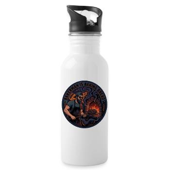 Master baker at the oven - Water bottle with straw - white - Right