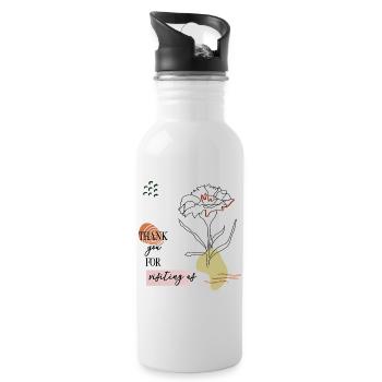 Thank you greetings - Water bottle with straw - white - Right