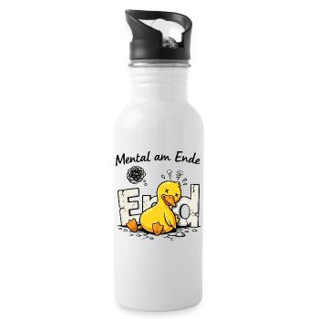 Chaos-Quietscheente  - Trinkflasche mit integriertem Trinkhalm - Weiß - Rechts