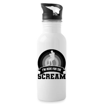 funny football saying - Water bottle with straw - white - Right